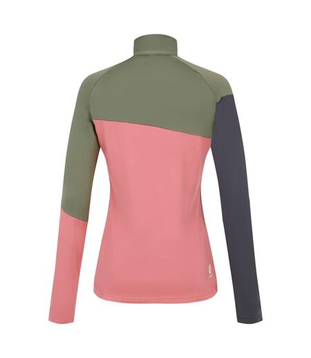 Haut de sport ice femme vert olive / vieux rose Dare 2B