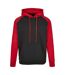 Mens Basic Raglan Hoodie Noir Rouge Build Your Brand-1