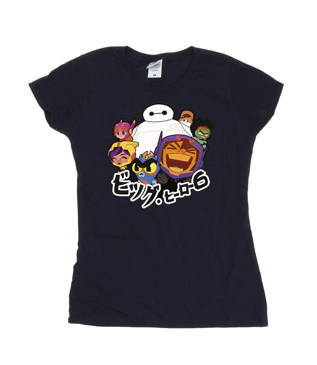 Disney - T-shirt BIG HERO BAYMAX GROUP MANGA - Femme (Bleu marine) - UTBI13364-1