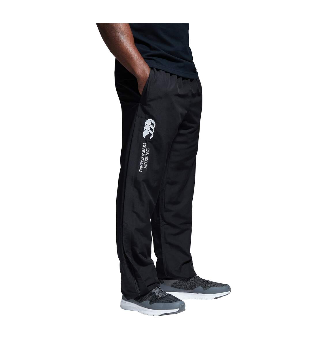 Mens Open Hem Tracksuit Bottoms Black Canterbury-2