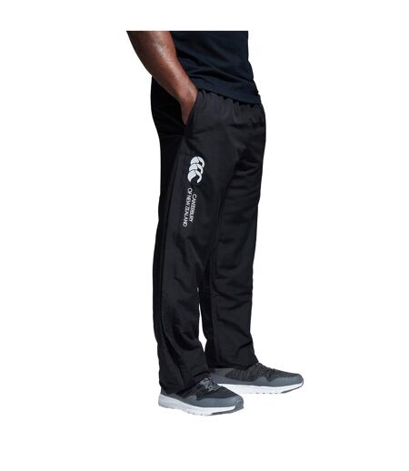 Mens Open Hem Tracksuit Bottoms Black Canterbury