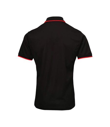 Polo Coolchecker Homme Noir Rouge Premier