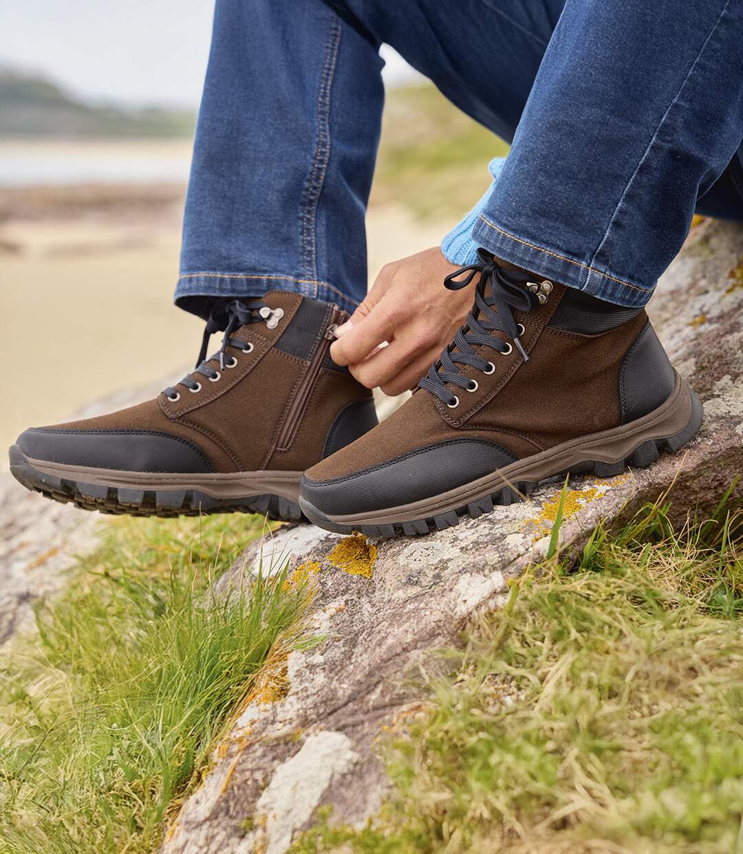 Les Boots Zippées Marron à Lacets-5