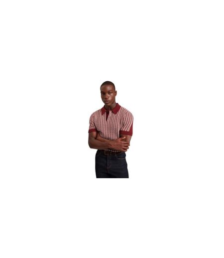 Polo Manches Courtes Motif/style Chevron Homme Bordeaux Foncé Ted Baker