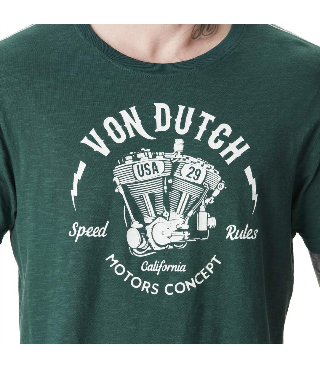 T-shirt homme col rond en slub avec print Rules Vondutch