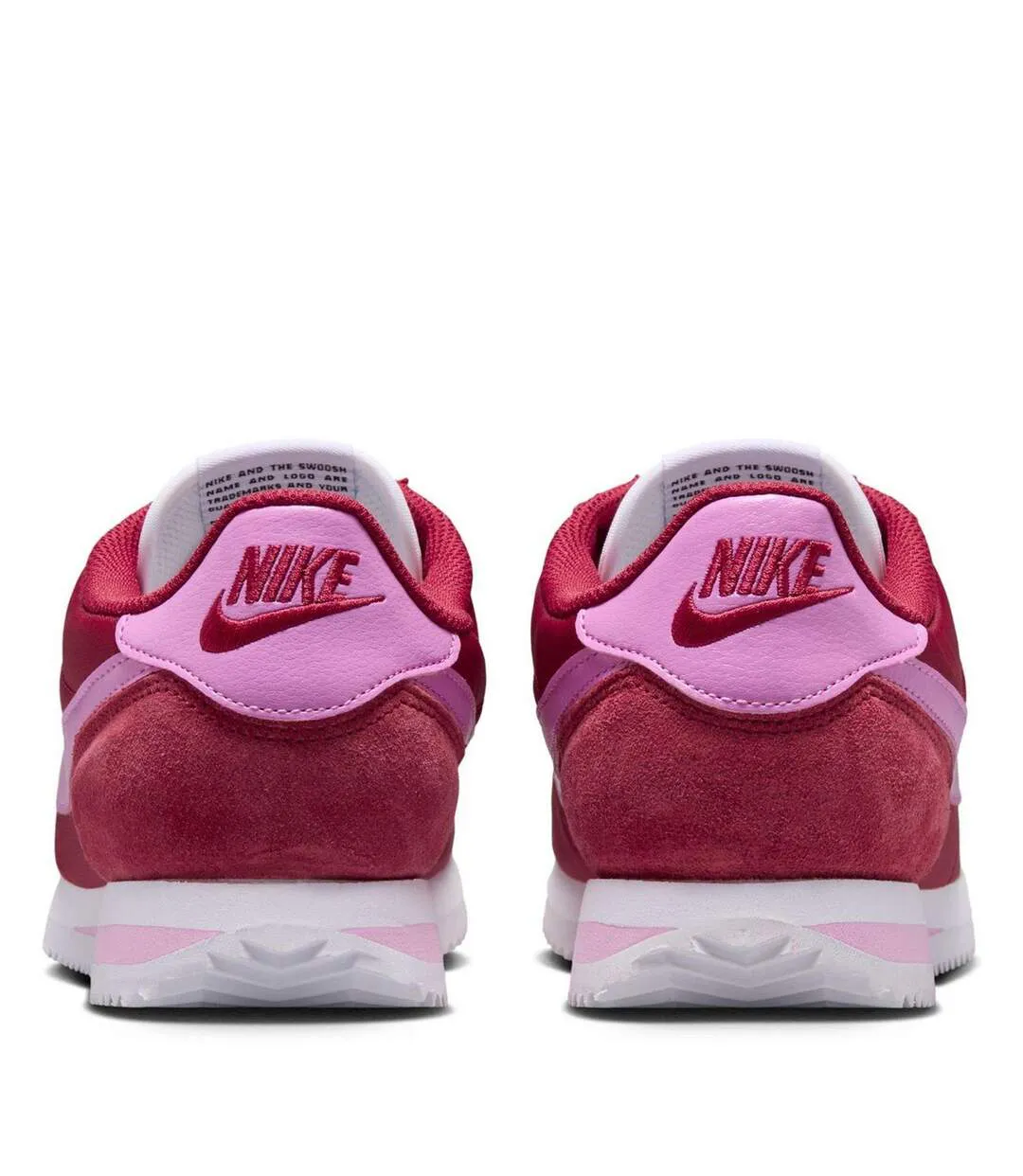 Womens/ladies Cortez Suede Trainers Red Pink Nike-4