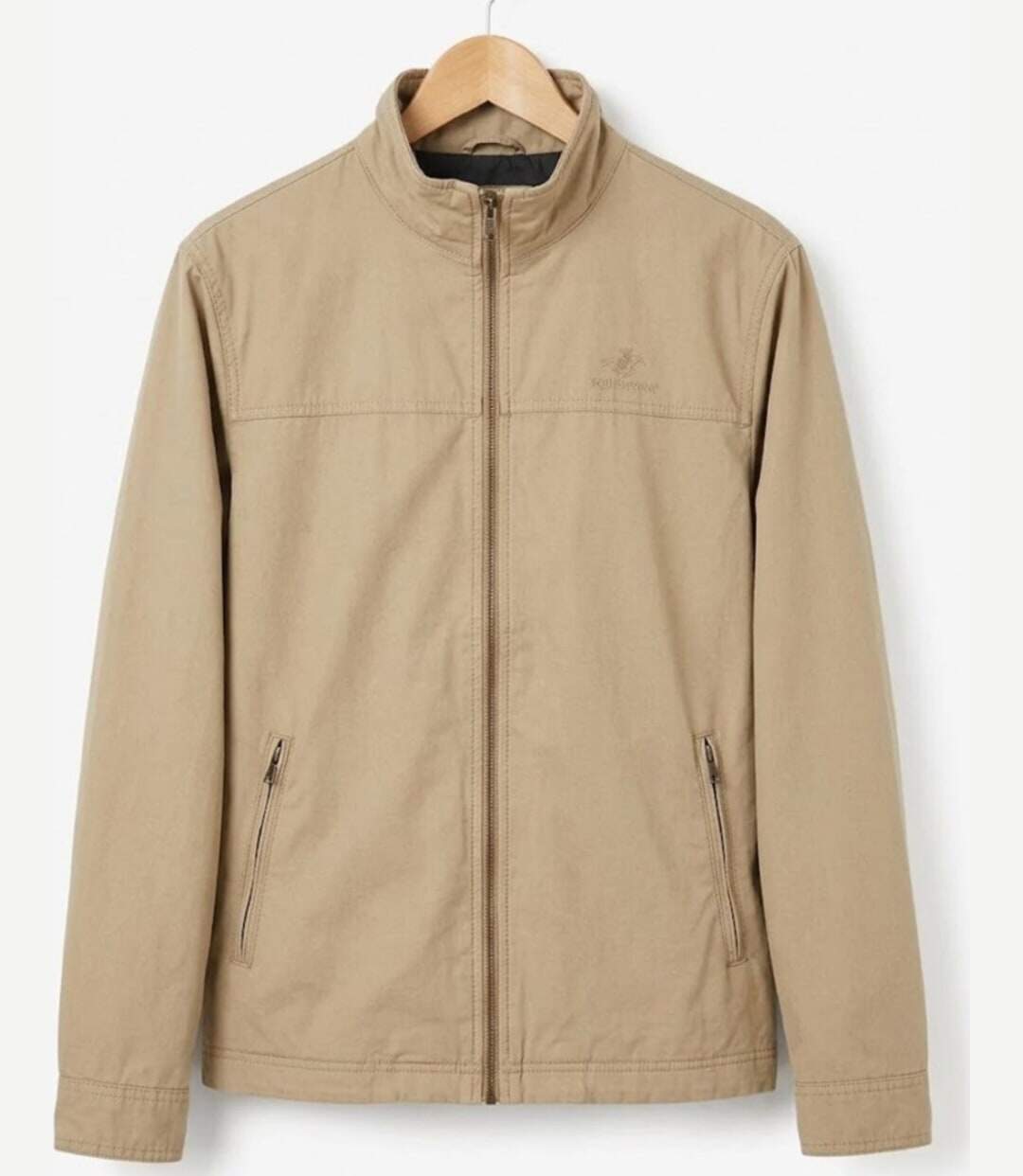 WINCHESTER BRANDON1 — Blouson zippé beige : confort naturel du pur coton et col montant-2