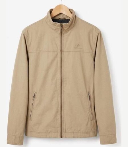 WINCHESTER BRANDON1 — Blouson zippé beige : confort naturel du pur coton et col montant