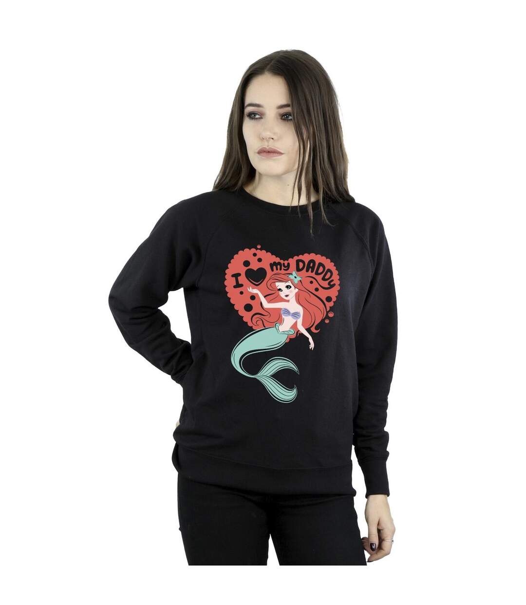 Disney - Sweat THE LITTLE MERMAID LOVE DADDY - Femme (Noir) - UTBI23379-2