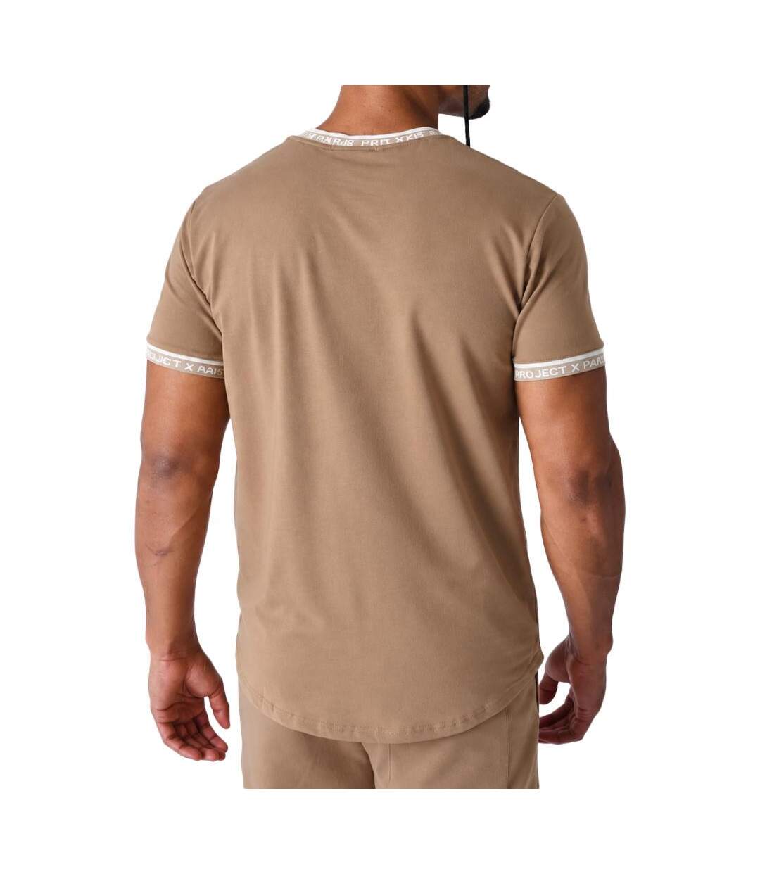 T-Shirt taupe/blanc homme project x paris 2511114-2