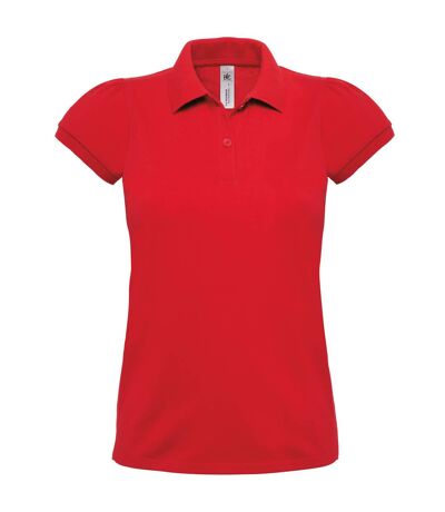 B&C Womens/Ladies Heavymill Cotton Short Sleeve Polo Shirt (Red)