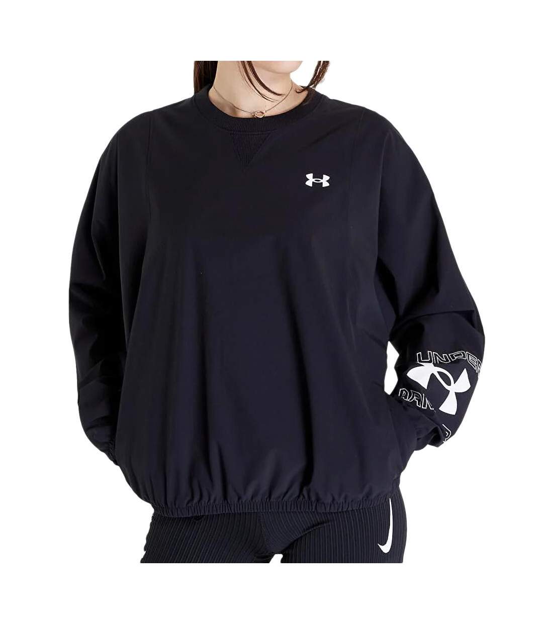 Sweat Noir Femme Under Armour Graphic Crew - L-1