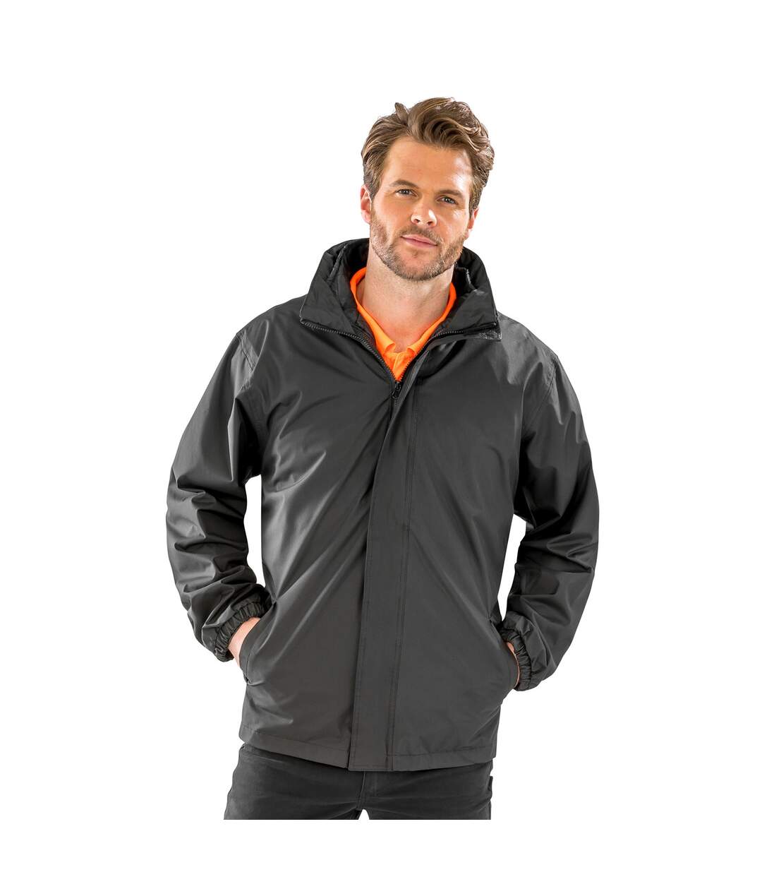 Mens 3 in 1 waterproof jacket black Result Core