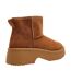 Womens/ladies Platform Ankle Boots Chestnut Where´s That From-2