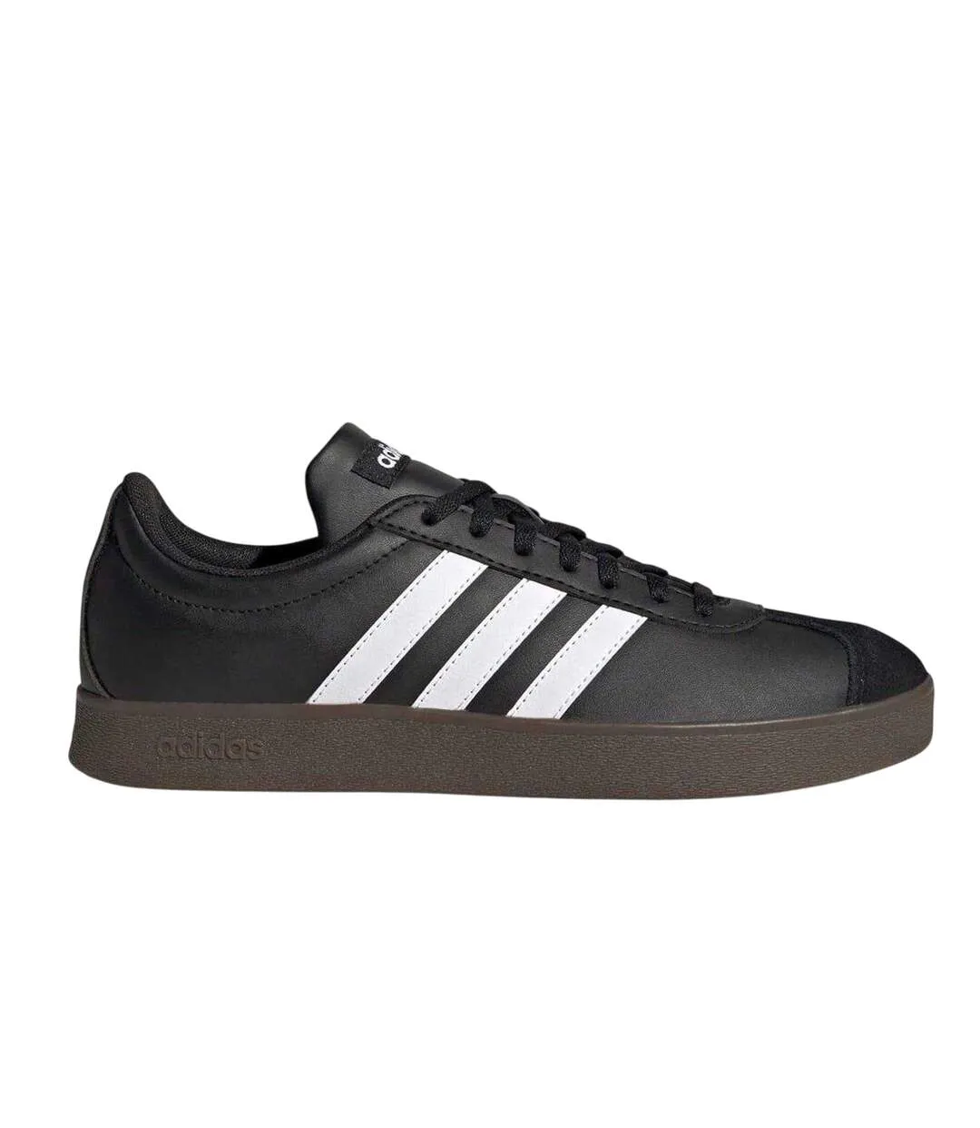 Womens/ladies 3 Stripes Synthetic Trainers Black White Gum Adidas-1