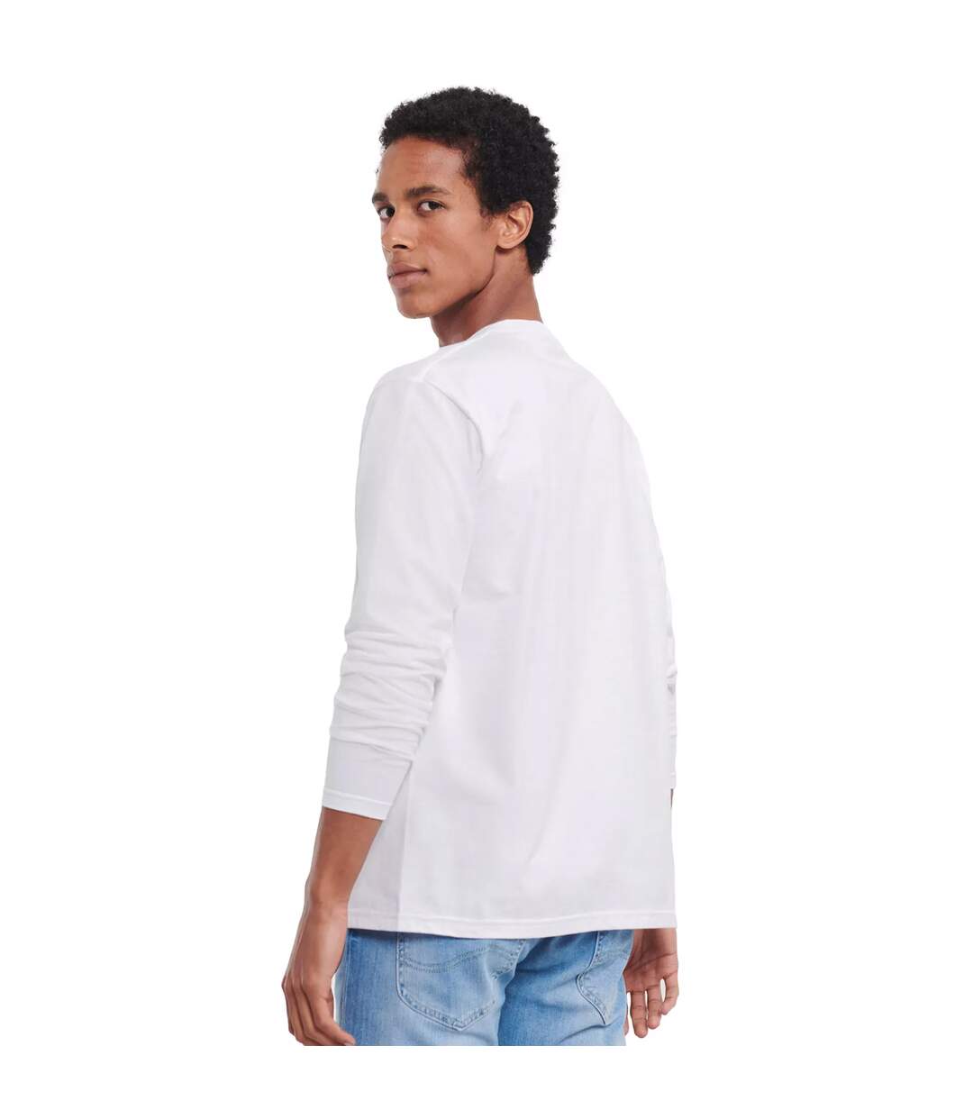 T-shirt Manches Longues Motif/style Uni Classic Adulte Blanc Russell-2