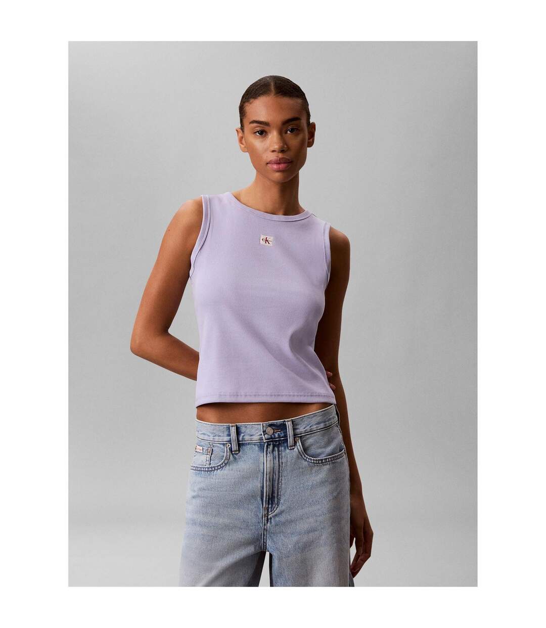 Débardeur Motif/style Uni Femme Gris Clair Calvin Klein-2