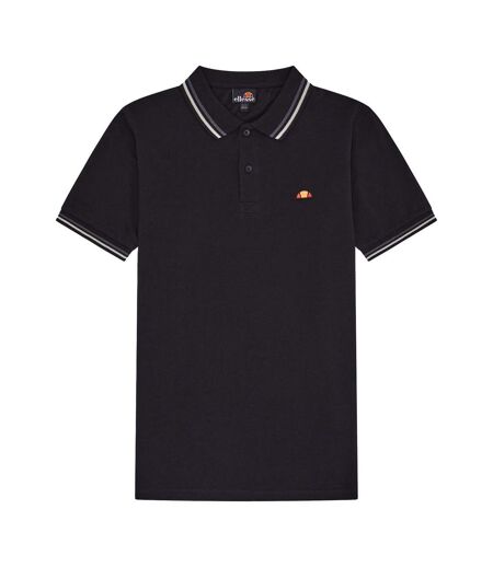 Mens Rooks Polo Shirt Black Grey Ellesse