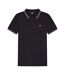 Mens Rooks Polo Shirt Black Grey Ellesse-1