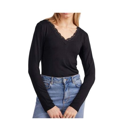 T-Shirt noir femme pieces pcbarbera - l