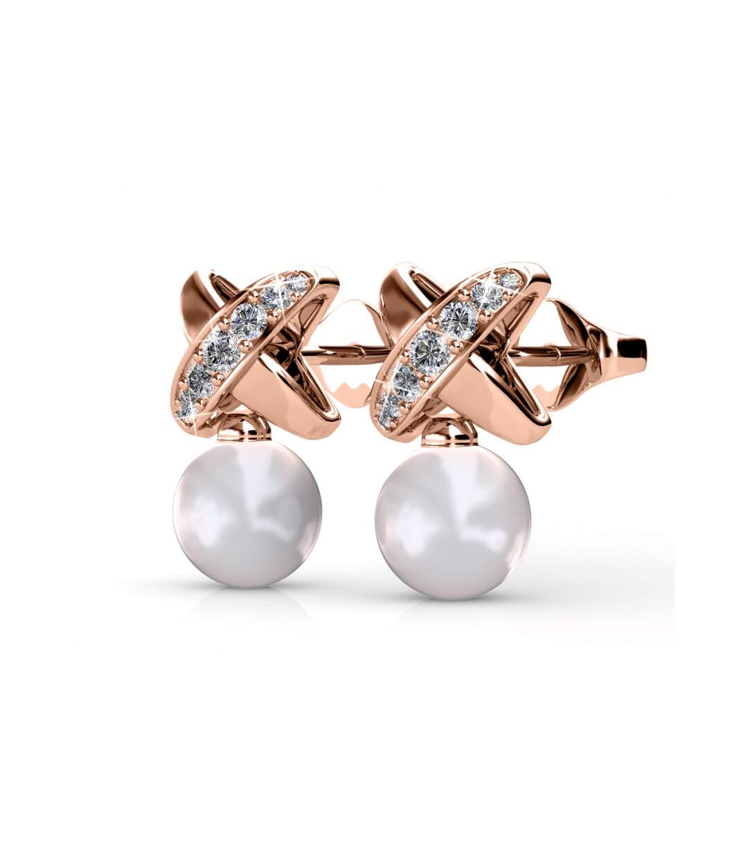 Boucles d'oreilles Chris Pearl, Perle d'Autriche, Cristal d'Autriche