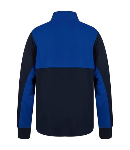 Mens Colour Block Quarter Zip Tracksuit Top Navy Royal Blue Finden & Hales