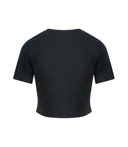Awdis Womens/Ladies Girlie Cropped T-Shirt (Solid Black) - UTRW9414