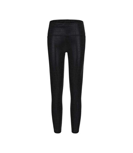 Womens/ladies Move Patterned High Rise Leggings Black Biba