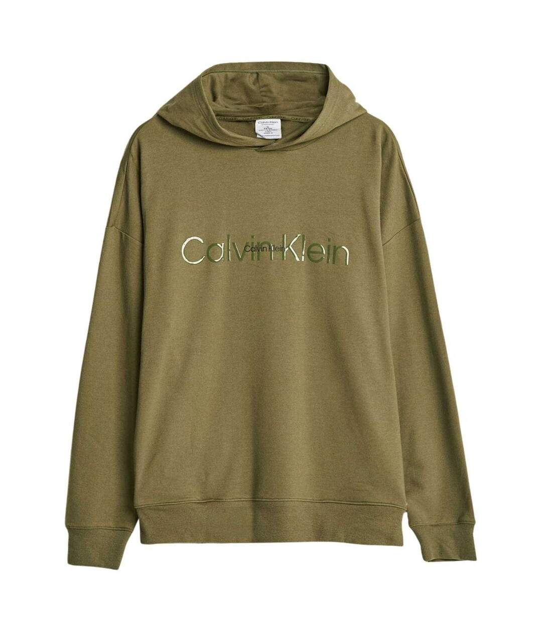 Sweat À Capuche Motif/style Logo Homme Vert Calvin Klein-2
