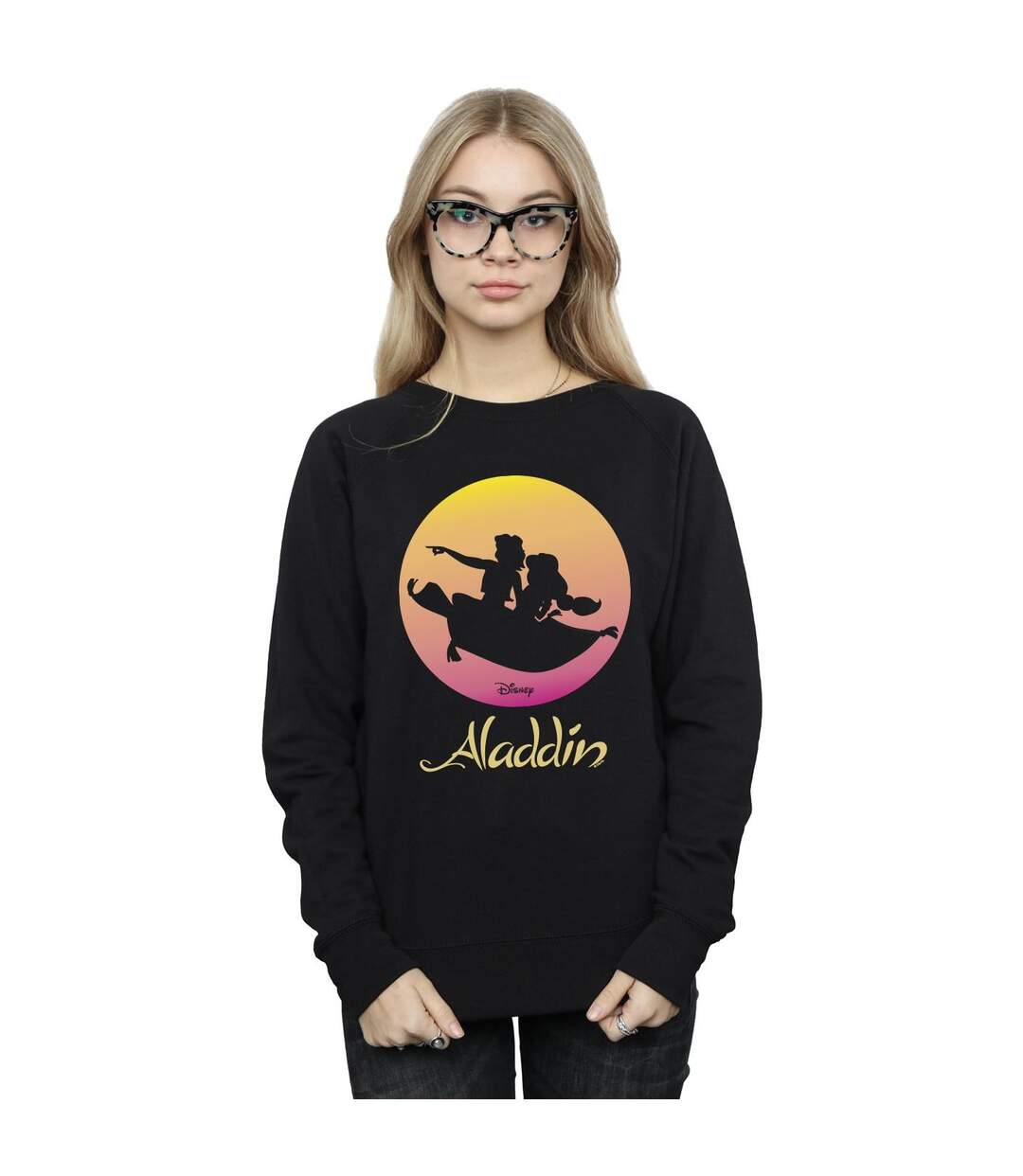 Disney - Sweat ALADDIN FLYING SUNSET - Femme (Noir) - UTBI14076-2