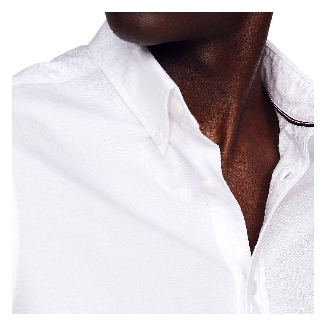 Chemise Manches Longues Blanches Homme Tommy Hilfiger Oxford - M-3