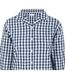 Womens/ladies Gingham Check Relaxed Fit Long-sleeved Shirt Navy White Linea-3