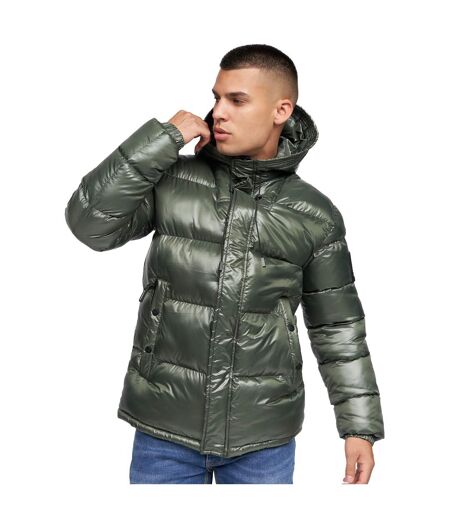 Mens Crosswell High Shine Jacket Dark Olive Crosshatch