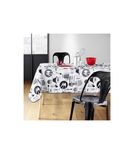 Nappe Imprimé Kitchen 150x240cm Blanc & Noir