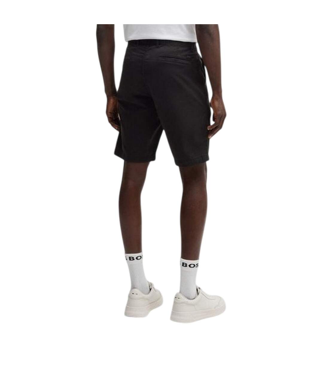 Mens Slim Chino Shorts Black Boss-3