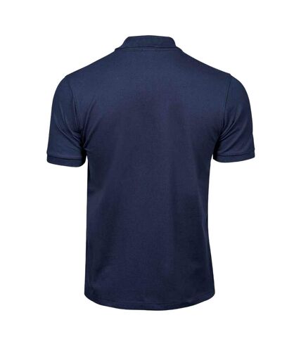 Mens luxury stretch pique polo shirt navy Tee Jays