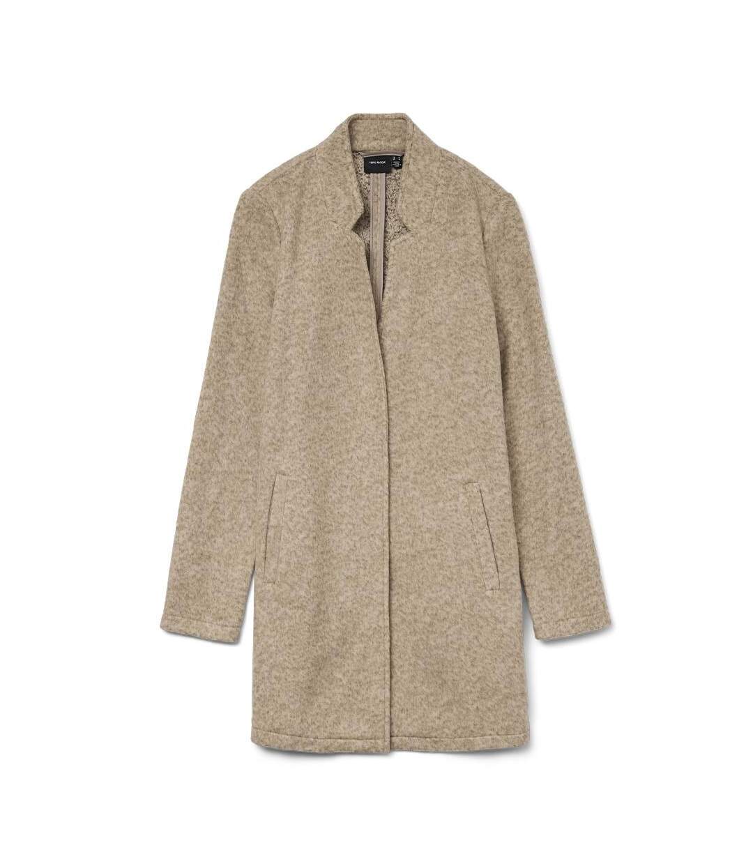 Manteau marroné femme vero moda brushedkatrine-1