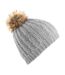 Beechfield - Bonnet tricoté à pompon en imitation fourrure - Femme (Gris) - UTRW2022