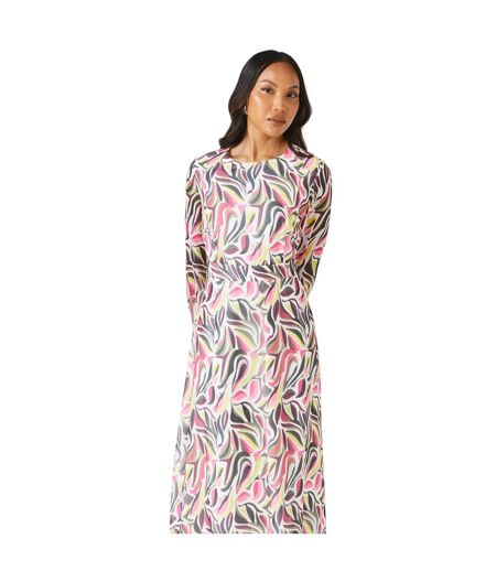 Womens/ladies abstract midi dress cream Principles