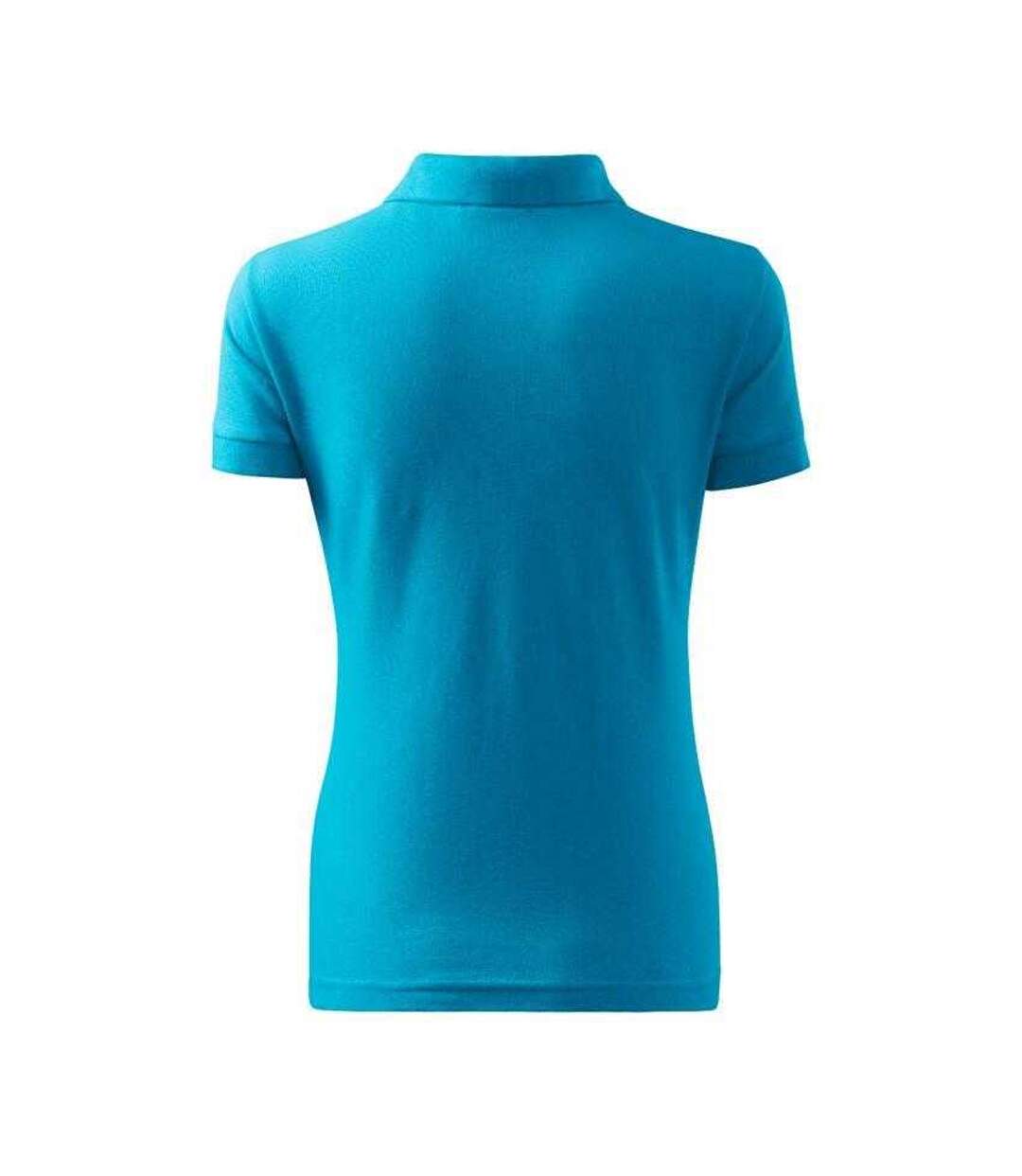 Womens/ladies Cotton Fitted Polo Shirt Turquoise Malfini-2