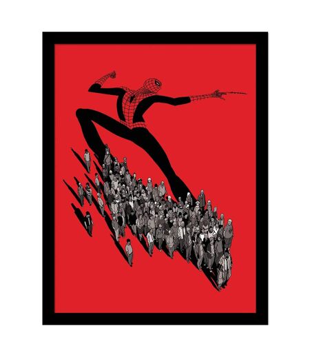 Spider-Man - Poster encadré (Rouge / Gris / Noir) (40 cm x 30 cm) - UTPM8546