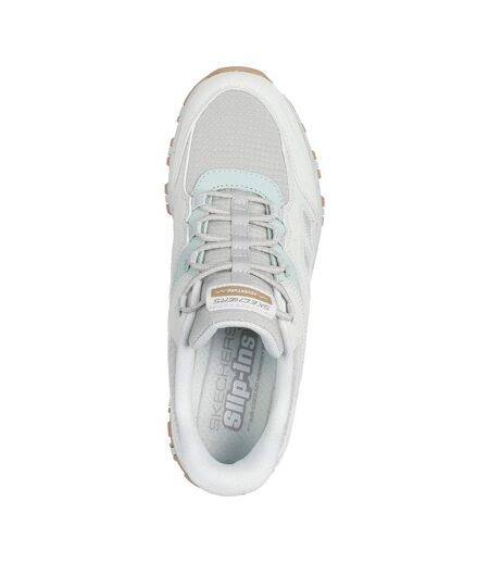 Womens/ladies Hillcrest Kamalino Suede Trainers Light Grey Skechers