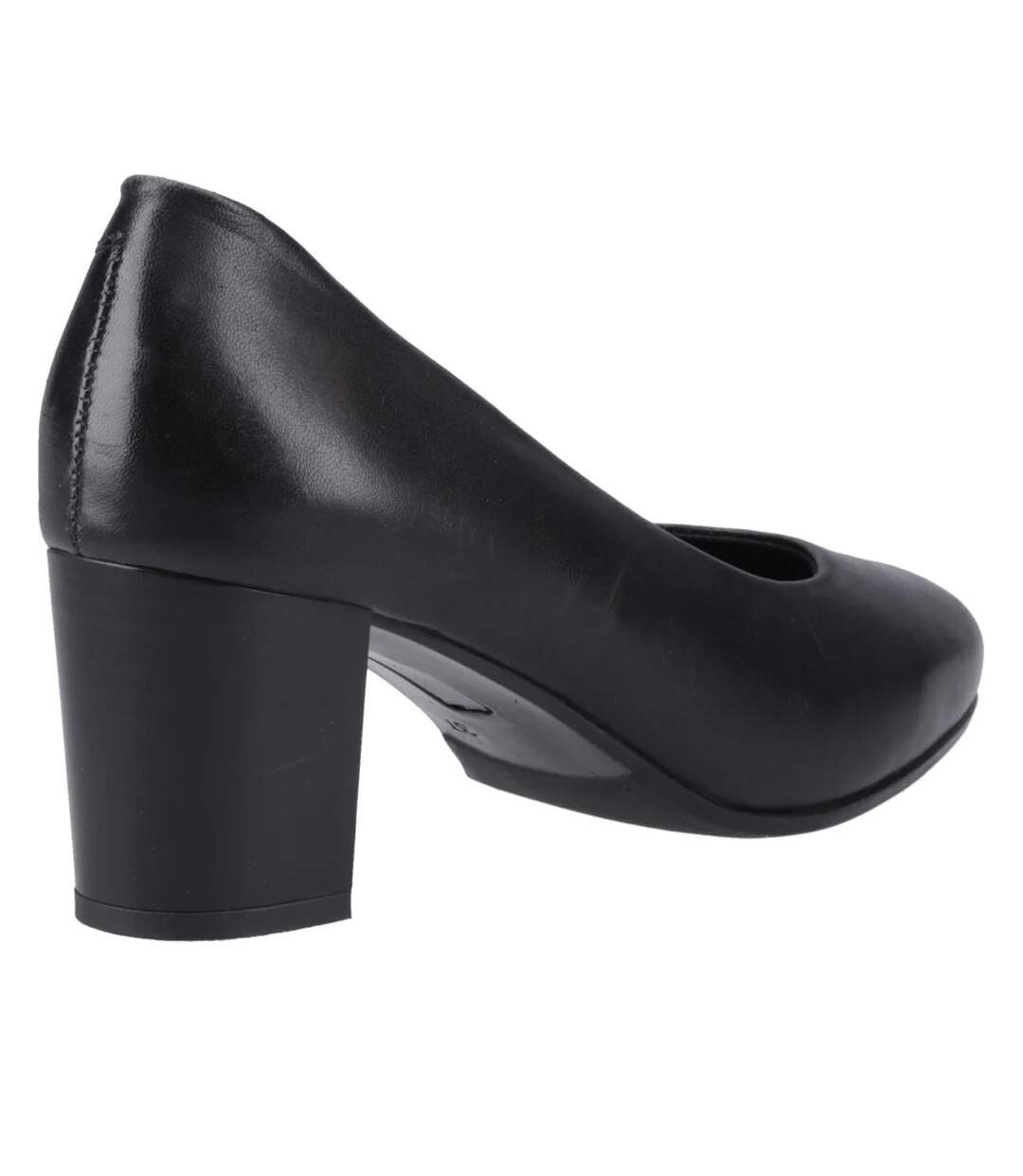 Womens/ladies Ivana Leather Court Shoes Black Hush Puppies-2