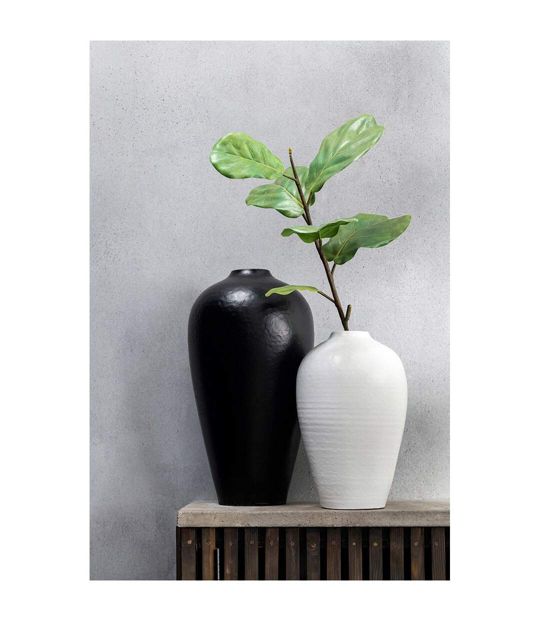 Vase Déco Poterie Ying 35cm Blanc-4