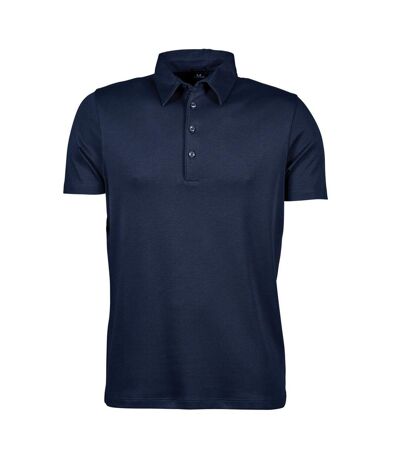 Tee Jays Mens Pima Short Sleeve Cotton Polo Shirt (Navy Blue)