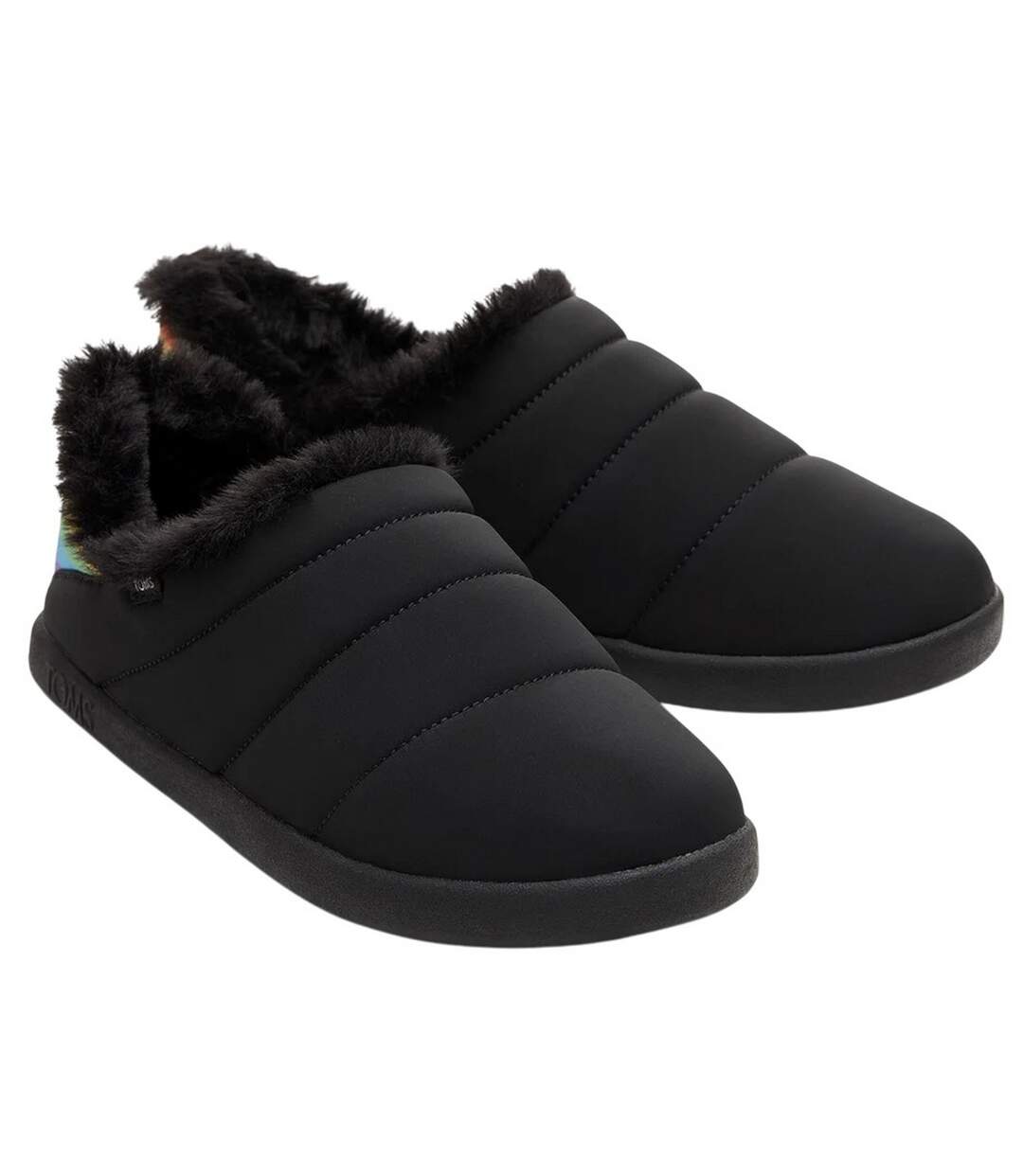 Womens/ladies Ezra Classic Slippers Black Toms-1