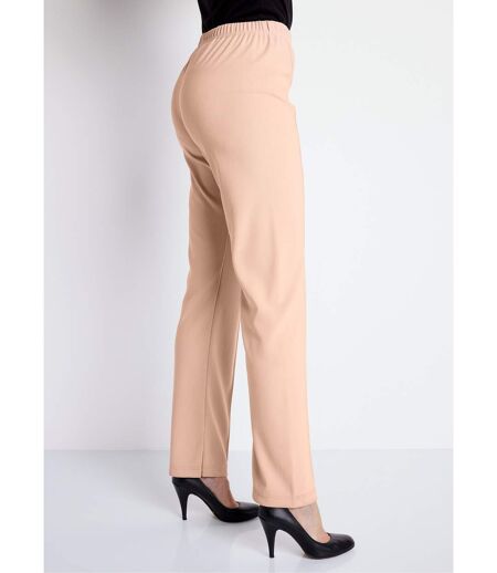 Pantalon droit taille élastiquée maille côtelée