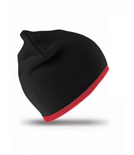 Bonnet contrasté 2 couleurs - réversible - Result RC046 - noir - rouge