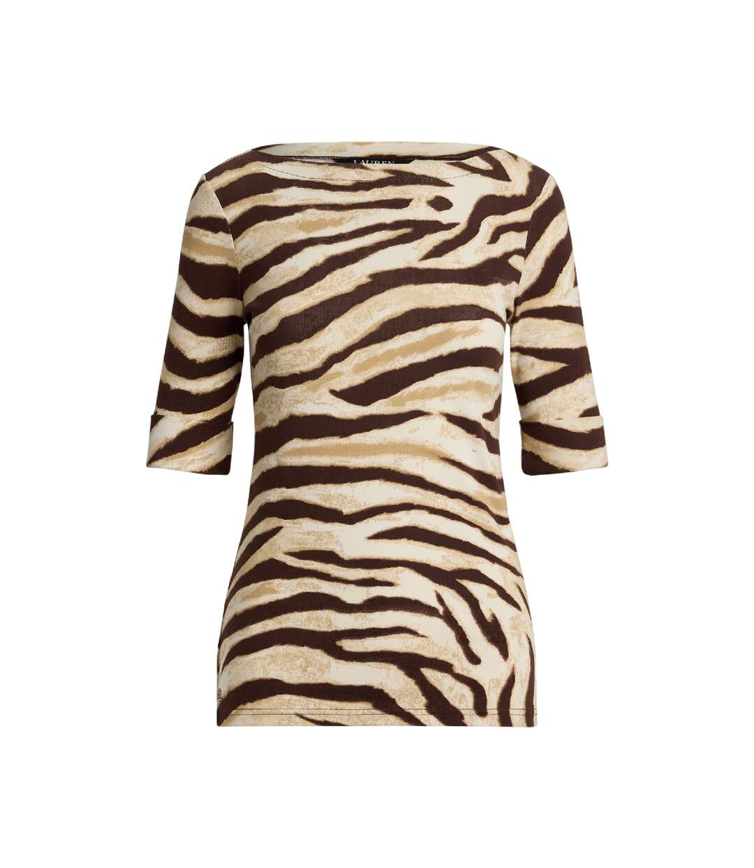 T-shirt Motif/style Imprimé Zèbre Judy Femme Crème Marron Ralph Lauren-2