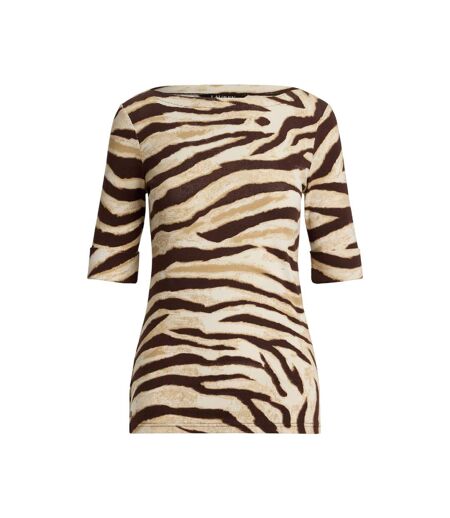T-shirt Motif/style Imprimé Zèbre Judy Femme Crème Marron Ralph Lauren